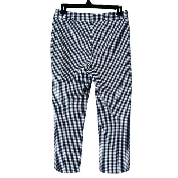 Premise Navy & White Gingham Cropped Straight Leg Pants Women’s Large - Picture 2 of 7